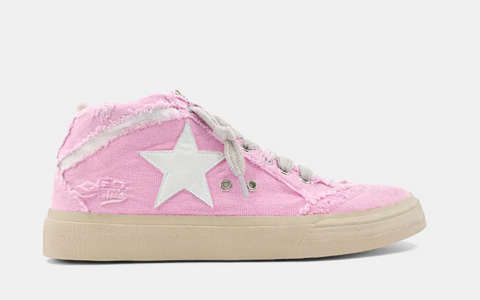 Paulina High Top Sneaker - Pink Canvas