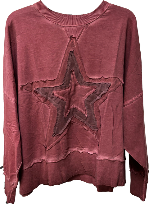 Star Patch Sweatshirt - Mulberry