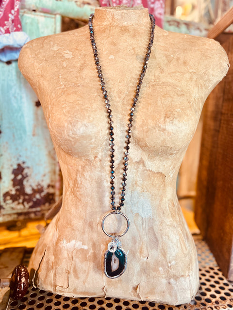 Glitzy Necklace - Black Geode