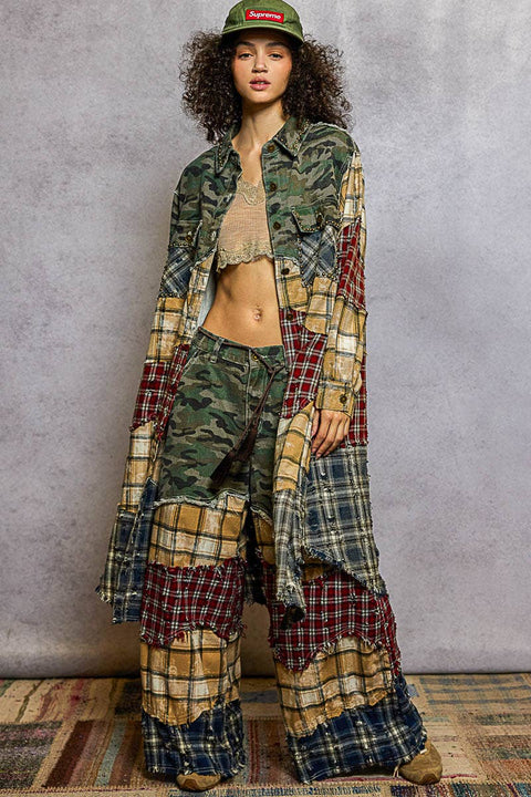 Camo Patchwork Duster Jacket