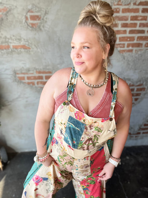 Mixed Media Overalls