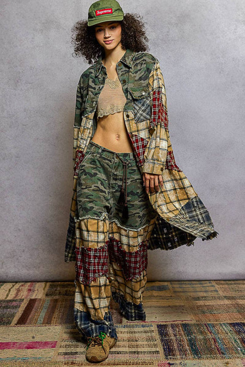 Camo Patchwork Duster Jacket