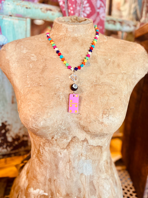 Eight Ball Domino Necklace