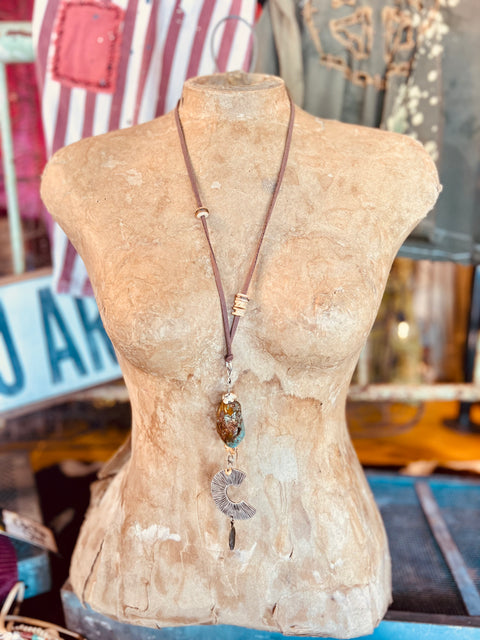 Half Moon & Turquoise Necklace