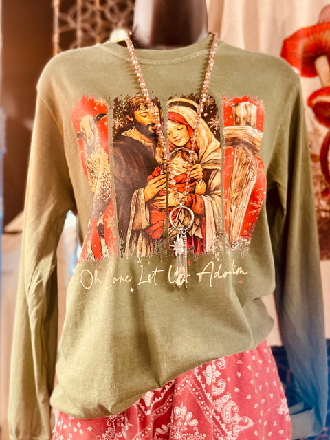 Oh Come Let Us Adore Him Long Sleeve Tee