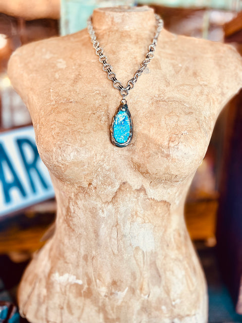 Blue Ocean Rock Necklace