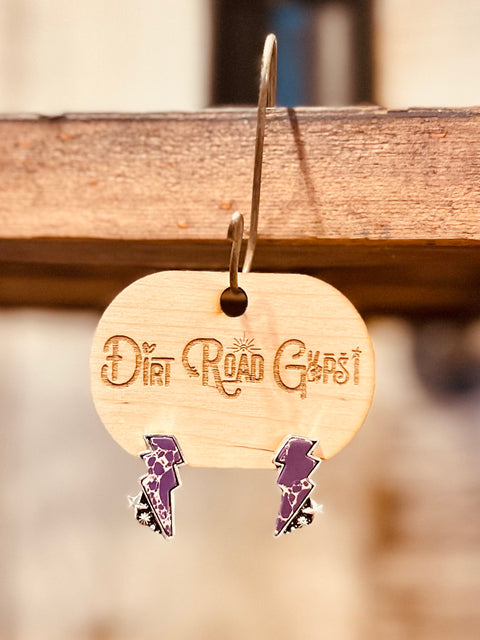 Electric Stars Earrings- Purple