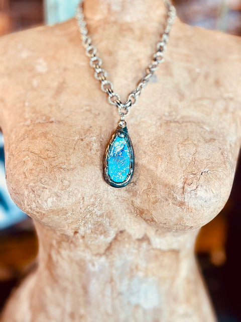 Blue Ocean Rock Necklace