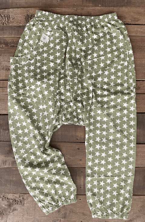 From Here & Beyond Pants - Olive Star - DIRT ROAD GYPSI