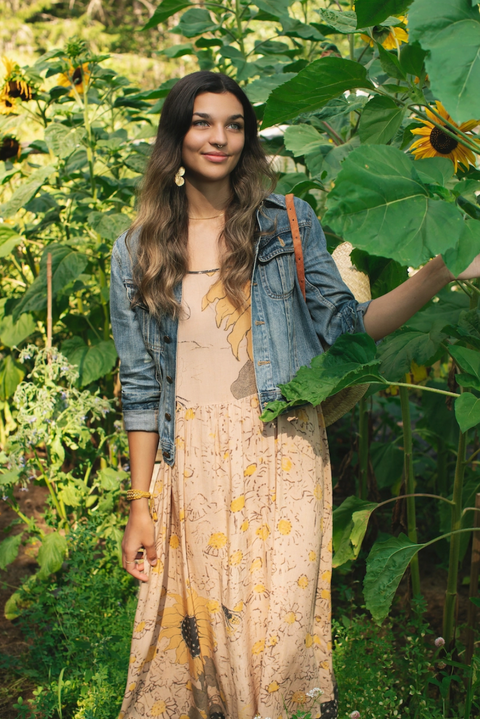 Milk & Honey Boheme Long Maxi Dress - Sunflower & Bee