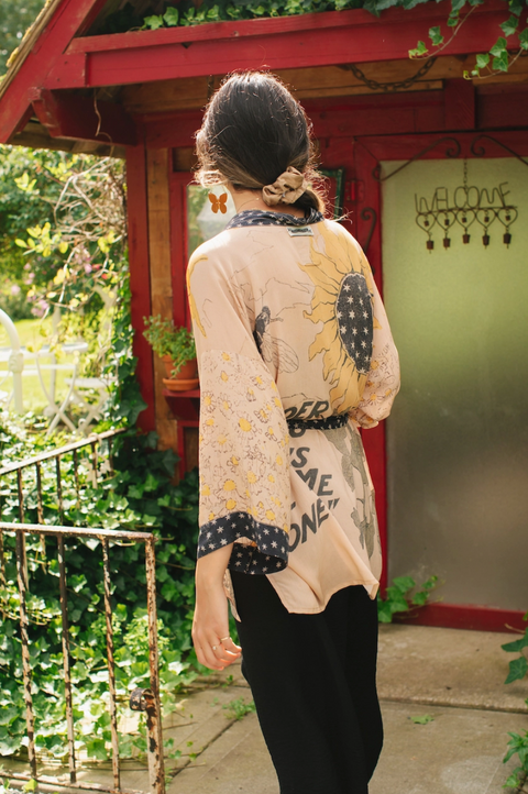 Milk & Honey Matinee Kimono - Sunflower & Bee