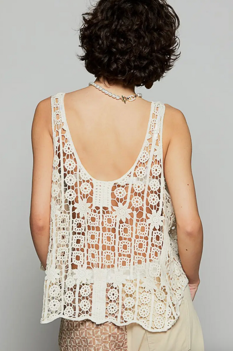 Scoop Neck Crochet Tank