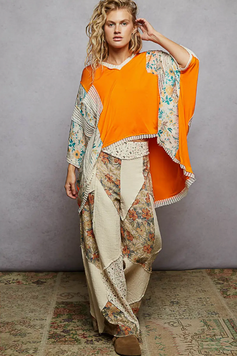 Edgy Hi-Lo Top - Vivid Carrot