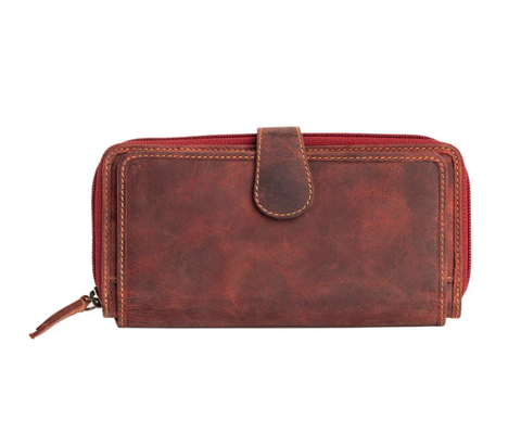 Western Fork Deluxe Wallet in Red Russet