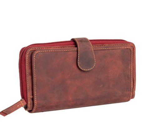 Western Fork Deluxe Wallet in Red Russet
