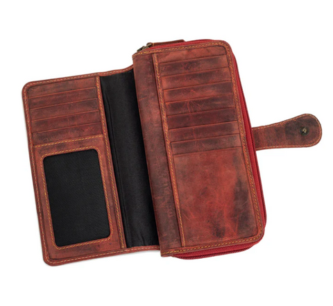 Western Fork Deluxe Wallet in Red Russet