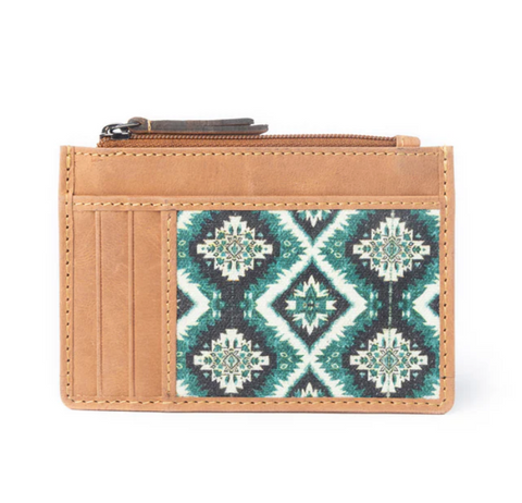 Desert Diamond Credit Card Holder - Brown & Green