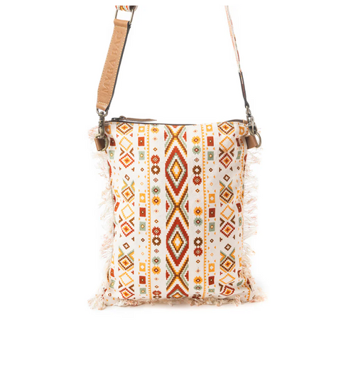 Beautiful Tapestry Crossbody Bag - Off White