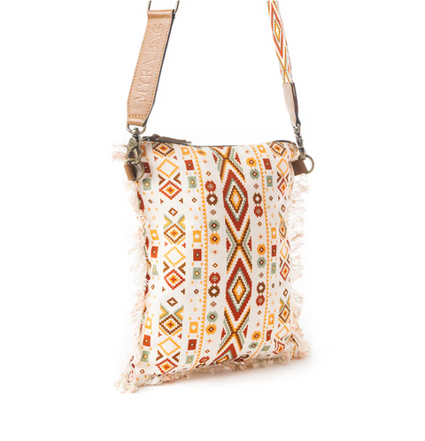Beautiful Tapestry Crossbody Bag - Off White