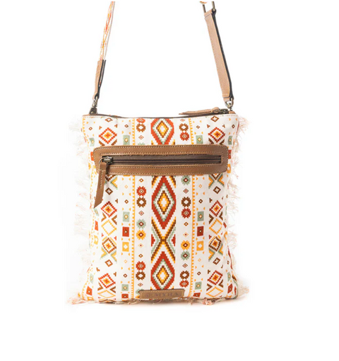 Beautiful Tapestry Crossbody Bag - Off White