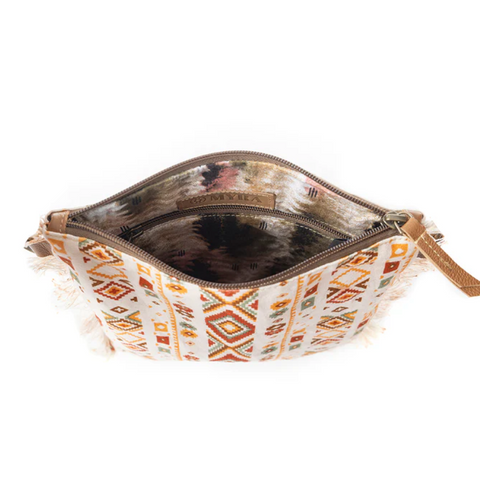 Beautiful Tapestry Crossbody Bag - Off White