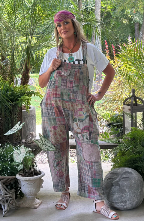 Travel Awaits Overalls - Navy Plaid