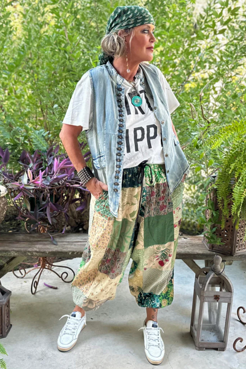 Patchwork Dreams Pants - Earth Tones