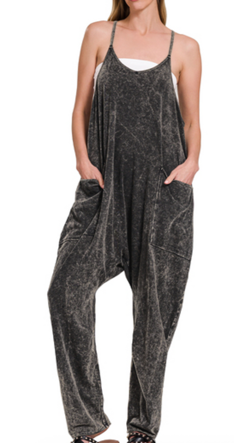 Casual Day Out Jumpsuit - Ash Black