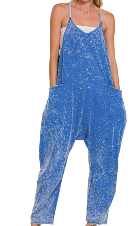 Casual Day Out Jumpsuit - Classic Blue