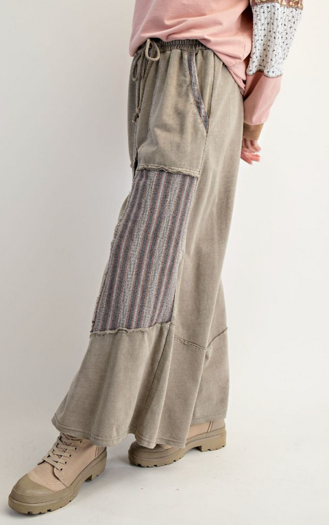 Mineral Washed Terry Sweats - Sage Grey