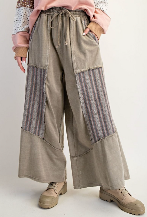 Mineral Washed Terry Sweats - Sage Grey
