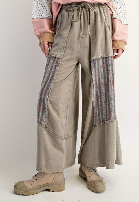Mineral Washed Terry Sweats - Sage Grey