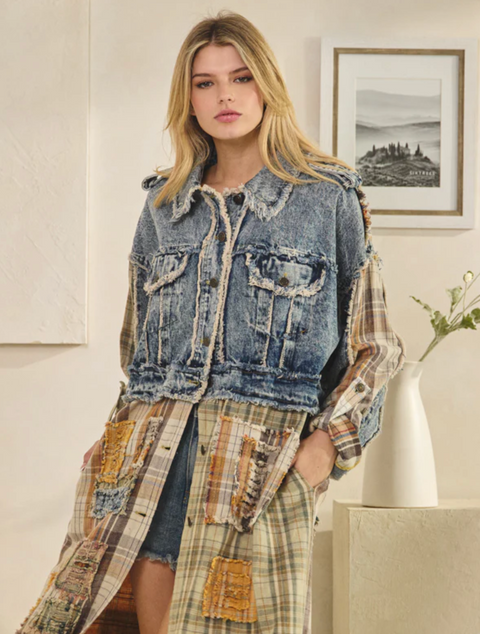 Denim & Plaid Duster