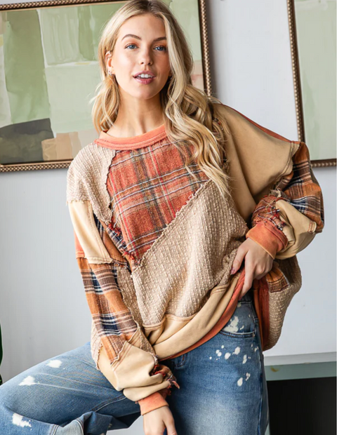 Patched Oversized Knit Top
