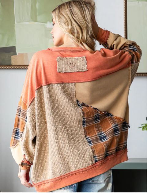 Patched Oversized Knit Top