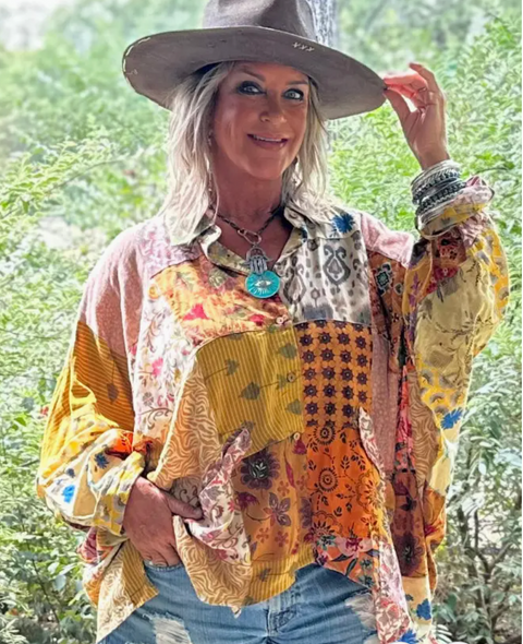 Patchwork Sunrise Top