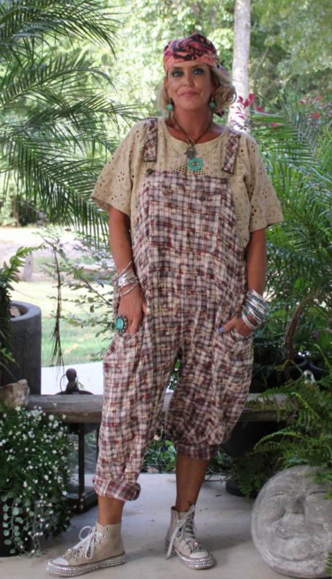 Endless Journey Overalls - Charcoal Plaid