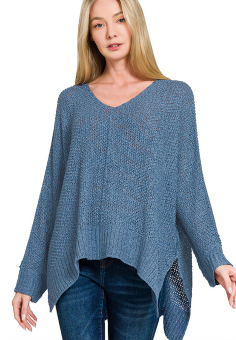 Dolman Sleeve Sweater - Dusty Blue