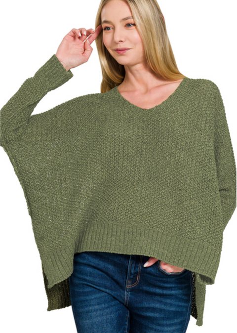 Dolman Sleeve Sweater - Light Olive