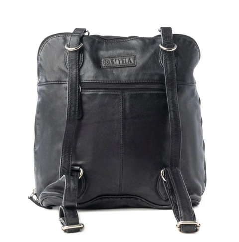 Hearthfire Buckled Leather Bag - Shadow Black