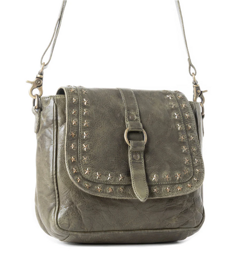 Western Scout Leather Bag - Olive