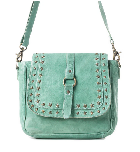 Western Scout Leather Bag - Turquoise