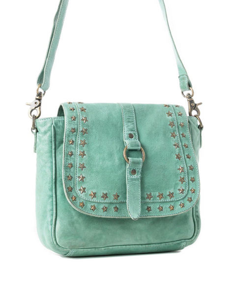 Western Scout Leather Bag - Turquoise