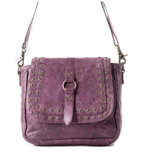 Western Scout Leather Bag - Purple