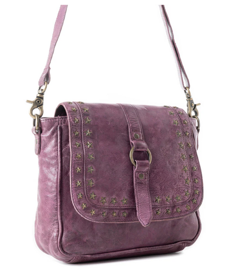 Western Scout Leather Bag - Purple