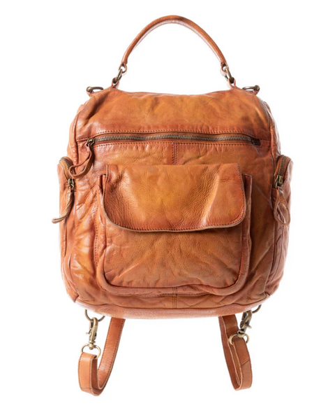 Trek Terra Leather Backpack - Burnt Brown