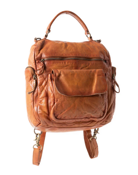 Trek Terra Leather Backpack - Burnt Brown