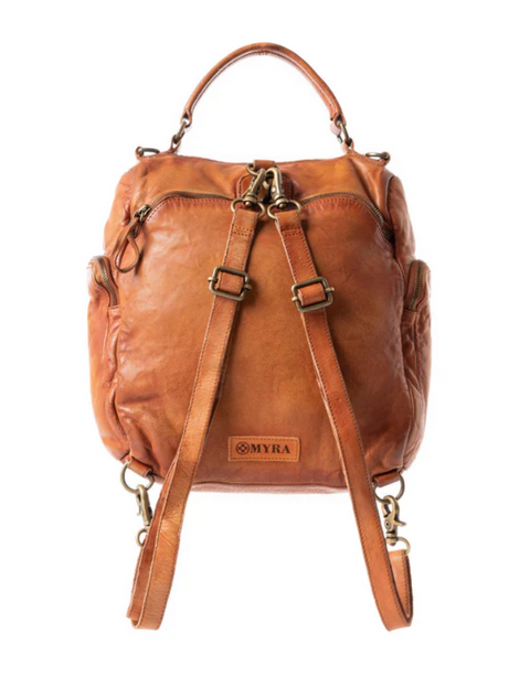 Trek Terra Leather Backpack - Burnt Brown