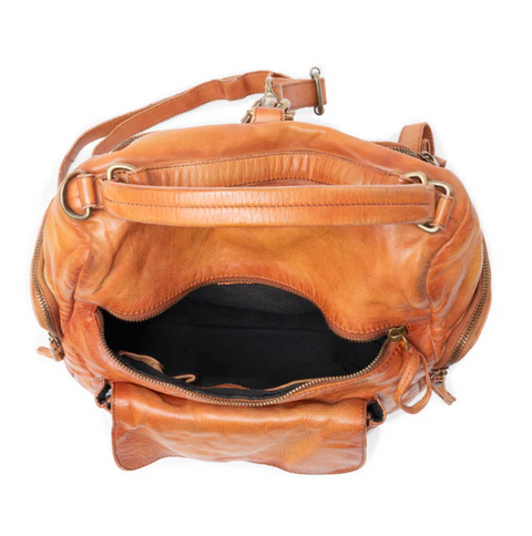 Trek Terra Leather Backpack - Burnt Brown