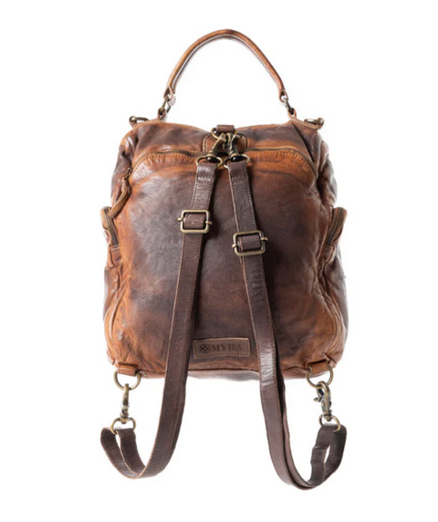 Trek Terra Leather Backpack - Smoky Brown